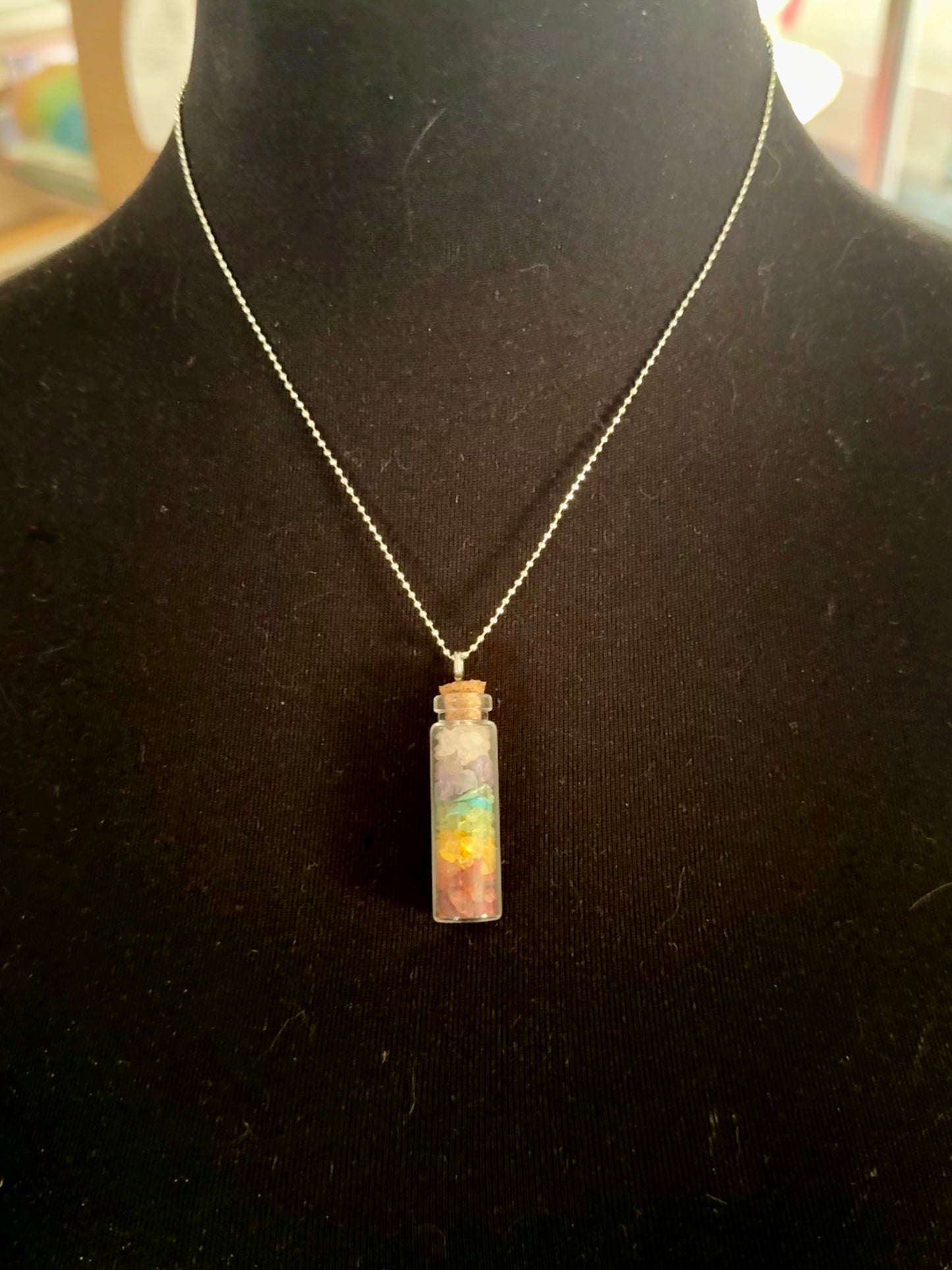 18" Silver Chain Chakra Necklace