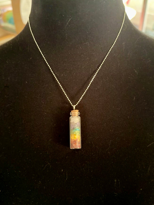 18" Silver Chain Chakra Necklace